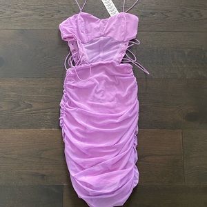 Tiger Mist Purple Ruched Bodycon Mini dress